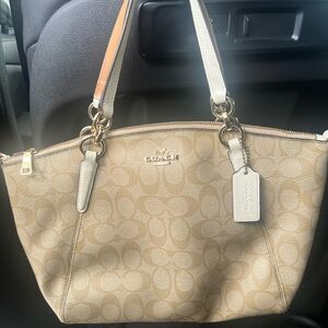 Coach Beige Signature Shoulder Bag